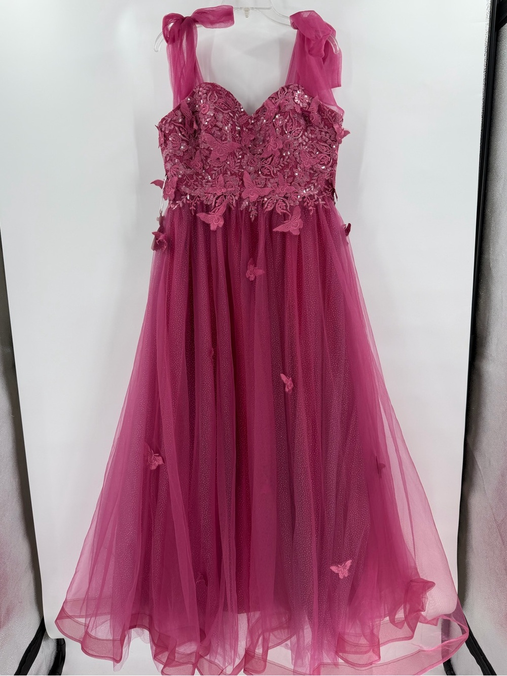 Butterfly Prom Dress Tulle Formal Magenta 4-6 NWT